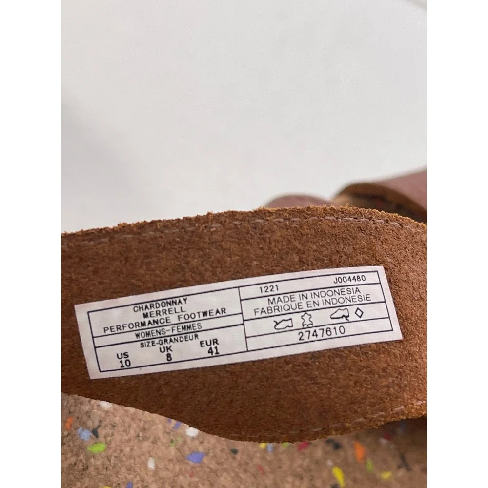 Merrell Womens Brown Napa Valley Slide Sandals Cork Footbed Size 10‎
